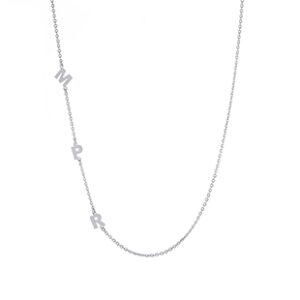 3-Initials on Side Necklace